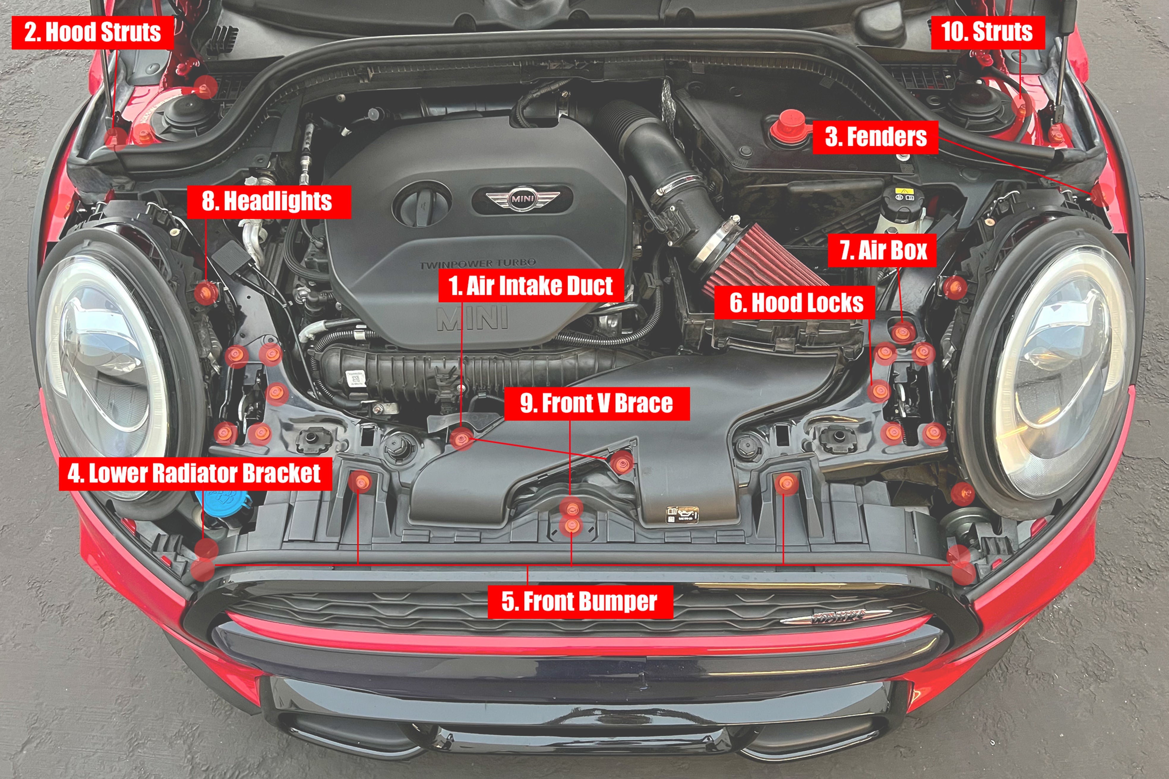 Titanium Mini Cooper 2014+ Dress Up Hardware Kit (F55/F56/F57 ...